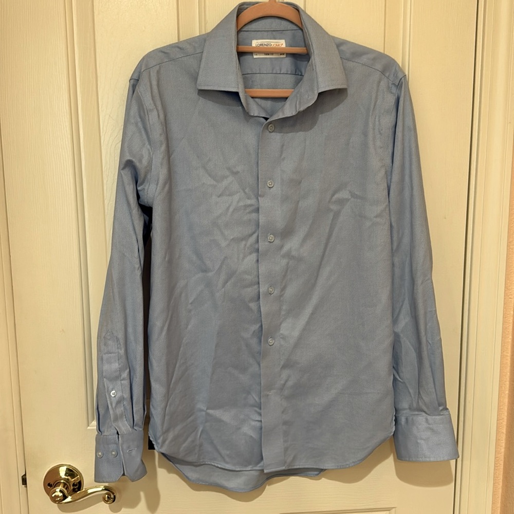 Lorenzo Uomo Men's Dress Shirt Size 15 32/33. Perfect Blue Shirt. NWOT